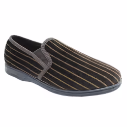 Goodyear Mens Don Striped Slippers - 7 UK, Brown