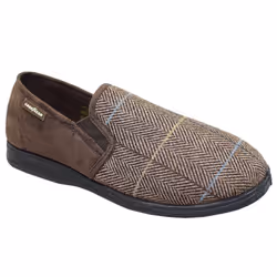 Goodyear Mens Harrison Tweed Slippers - 9 UK, Brown