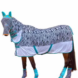 Tempest Original Zeb-Tek Combo Neck Zebra Print Horse Fly Rug - 51in, Black/White