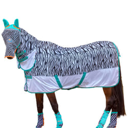 Tempest Original Zeb-Tek Combo Neck Zebra Print Horse Fly Rug - 51in, Black/White