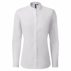 Premier Womens/Ladies Grandad Collar Formal Shirt - XS, White