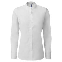 Premier Womens/Ladies Grandad Collar Formal Shirt - XS, White