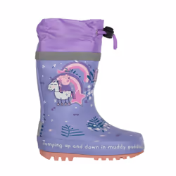 Regatta Childrens/Kids Splash Peppa Pig Unicorn Wellington Boots - 10 UK Child, Lilac Bloom