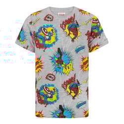 Marvel Boys All-Over Print T-Shirt - 13-14 Years, Heather Grey/Red/Yellow