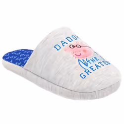 Peppa Pig Mens Daddy Slippers - 7 UK-8 UK, Grey/Blue/Pink