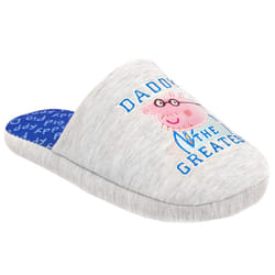 Peppa Pig Mens Daddy Slippers - 7 UK-8 UK, Grey/Blue/Pink