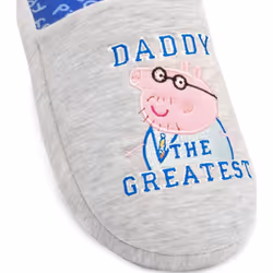 Peppa Pig Mens Daddy Slippers - 7 UK-8 UK, Grey/Blue/Pink