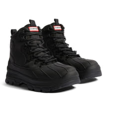 ) Hunter Explorer Duck Rubber Men's Black Boots - Black, 10 (Adults'