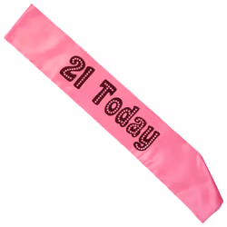 Miss Behave Birthday Party Pink Sash with Black Writing - 21st Birthday