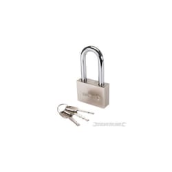 Silverline Steel Padlock Long Shackle 60mm -  long padlock shackle silverline 60mm steel 186812 security