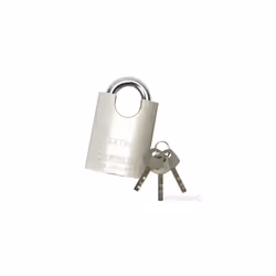 50mm Silverline Shrouded Padlock - 298532 - padlock shrouded 50mm silverline 298532
