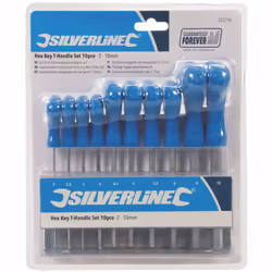 10 Piece 2-10mm Silverline Hex Key T-handle Set - Thandle 3237 Allen Metric -  hex key set silverline thandle 10 323710 allen metric 10pce stand - Additional view 7