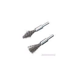 Silverline Steel De-carb Brush Set 2pk 6mm Shank - Decarb 190316 -  brush set decarb silverline shank steel 2pk 6mm 190316