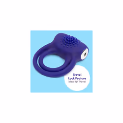 Lovehoney Bed Ringer Vibrating Cock Ring - Stretchy Textured Double Penis Ring - 12 Function Cock Ring for Couples Sex - Rechargeable - Waterproof -