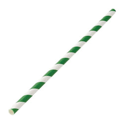 Utopia Biodegradable Paper Straws Green Stripes (Pack of 250) - [DW197]