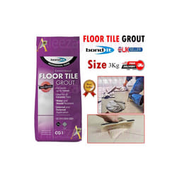 Bond It GREY Floor Tile Grout 3kg Cement Based Formula Ceramic Tiles