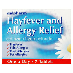Galpharm Cetirizine Hayfever & Allergy 7 Tablets