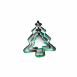 Eddingtons Set of 3 Christmas Tree Shape Cutters with Green Tops