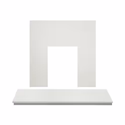 Adam Marble Back Panel & Hearth in White, 48 Inch
