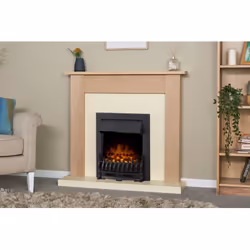 Adam Southwold Fireplace Oak & Cream + Blenheim Electric Fire Black, 43"