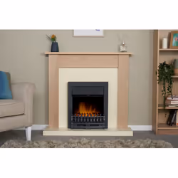 Adam Southwold Fireplace Oak & Cream + Blenheim Electric Fire Black, 43"