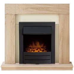 Adam Malmo in Oak & Black/Cream with Colorado Electric Fire in Black, 39 Inch