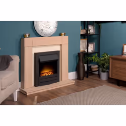 Adam Malmo in Oak & Black/Cream with Colorado Electric Fire in Black, 39 Inch
