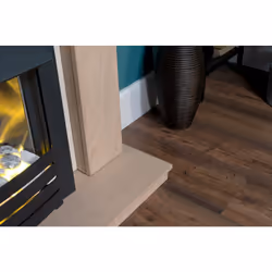 Adam Malmo in Oak & Black/Cream with Helios Electric Fire in Black, 39 Inch