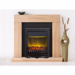 Adam Malmo Fireplace Suite in Oak with Blenheim Electric Fire in Black, 39 Inch