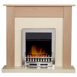 Adam Southwold Fireplace in Oak & Cream with Blenheim Electric Fire in Chrome, 43 Inch