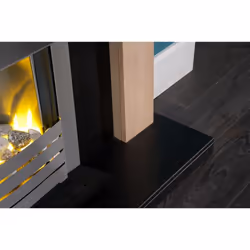 Adam Southwold Fireplace in Oak & Black with Helios Electric Fire in Brushed Steel, 43 Inch