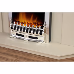 Adam Abbey Fireplace in Stone Effect with Blenheim Electric Fire in Chrome, 48 Inch
