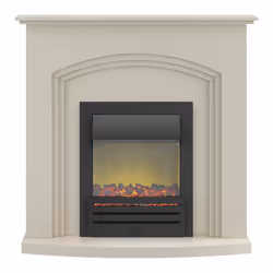 Adam Truro Fireplace Suite in Cream with Eclipse Electric Fire in Blac