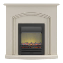 Adam Truro Fireplace Suite in Cream with Eclipse Electric Fire in Blac