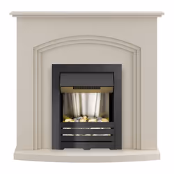 Adam Truro Fireplace Suite in Cream with Helios Electric Fire in Black, 41 Inch