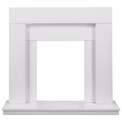 Adam Malmo Fireplace in Pure White & Black/Pure White, 39 Inch