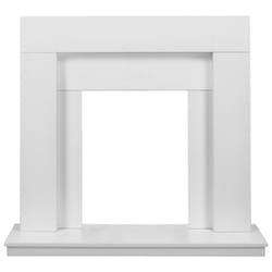 Adam Malmo Fireplace in Pure White & Black/Pure White, 39 Inch