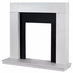 Adam Malmo Fireplace in Pure White & Black/Pure White, 39 Inch