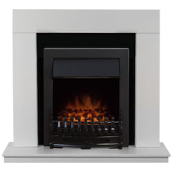 Adam Malmo Fireplace in White & Black with Blenheim Electric Fire in Black, 39 Inch