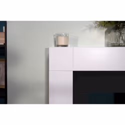 Adam Malmo in Pure White & Black/Pure White with Blenheim Electric Fire in Chrome, 39 Inch