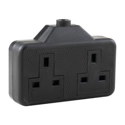 RTS2GB Extension Socket 2-Gang 13amp Rubber - Black