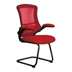 NAUTILUS Designs Luna Designer High Back Mesh Red Cantilever Visitor C