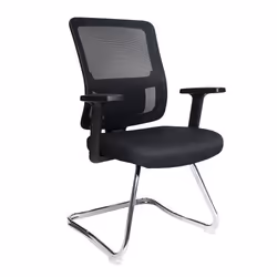 NAUTILUS Designs Barri Medium Back Mesh Visitor Chair With Fabric Seat