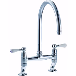 Abode Ludlow Bridge in Chrome, Standard, Chrome, Lever handles, Double, 1/2", Stream
