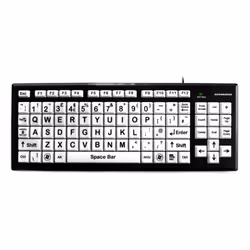 Accuratus Monster 2, Full-size (100%), Wired, USB, Membrane, QWERTY, Black, White