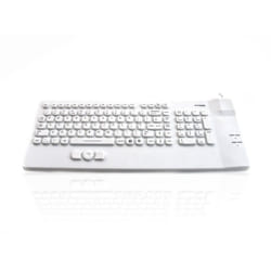Accuratus AccuMed Compact - USB Compact Layout Sealed IP67 Antibacterial Clinical / Medical Keyboard with Mousepad