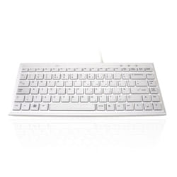Accuratus 395 White - USB Super Slim Mini Keyboard with Square Modern Keys in Pure White