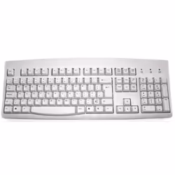 Accuratus VIZ-260EURO-SEEL, Full-size (100%), Wired, PS/2, Membrane, QWERTY, White