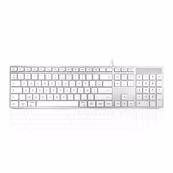 Accuratus KYBAC301-UMAC-FR, Full-size (100%), Wired, USB, Mechanical, AZERTY, White
