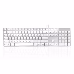 Accuratus KYBAC301-UMAC-GR, Full-size (100%), Wired, USB, Mechanical, QWERTZ, White